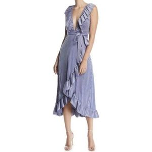 Periwinkle Blue Ruffled Maxi Wrap Dress MISA